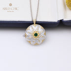 Pendentif médaillon vintage Gem Star 5318