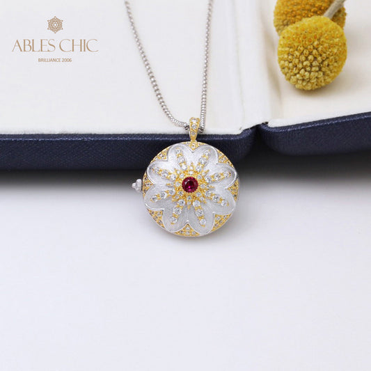 Pendentif médaillon vintage Gem Star 5318