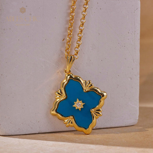 Collier Trèfle Turquoise 5791