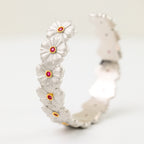 Bracelet floral rubis marguerite 6137