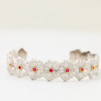 Bracelet floral rubis marguerite 6137