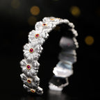 Bracelet floral rubis marguerite 6137