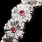 Bracelet floral rubis marguerite 6137