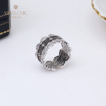 Bague Aérée en Dentelle Pétales de Rose 5068