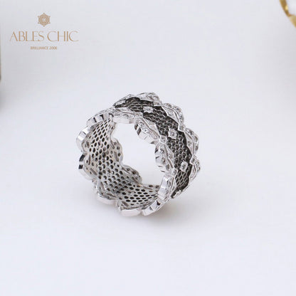Bague Aérée en Dentelle Pétales de Rose 5068