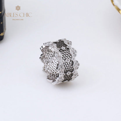 Bague Aérée en Dentelle Pétales de Rose 5068