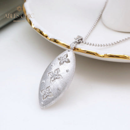 Pendentif fleur de trèfle en tissu 5281