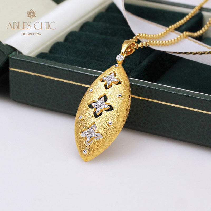 Pendentif fleur de trèfle en tissu 5281