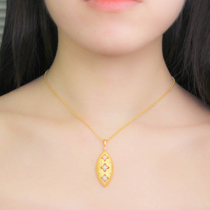 Pendentif fleur de trèfle en tissu 5281