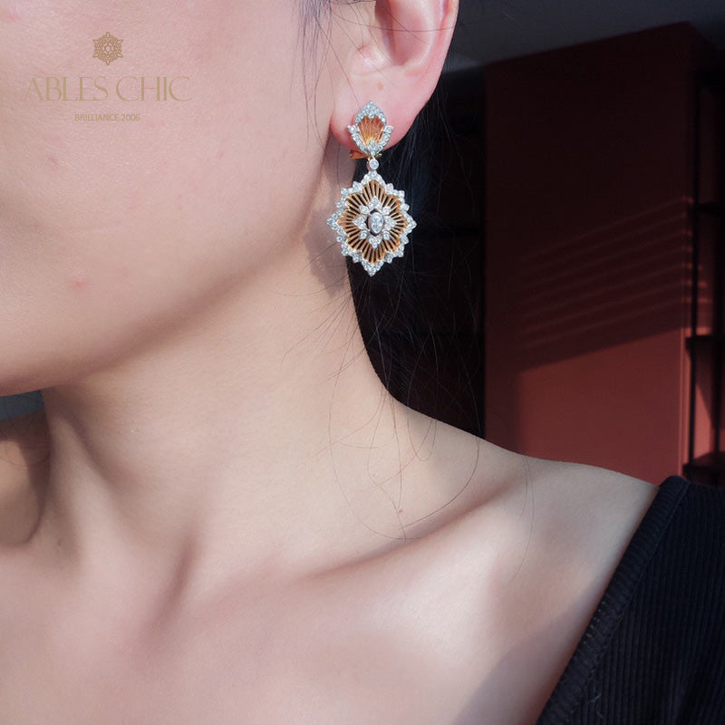 Boucles d'oreilles lustre floral 6138
