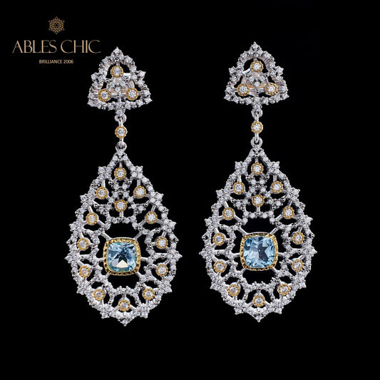 Boucles d'oreilles chandelier à tempérament floral 6025