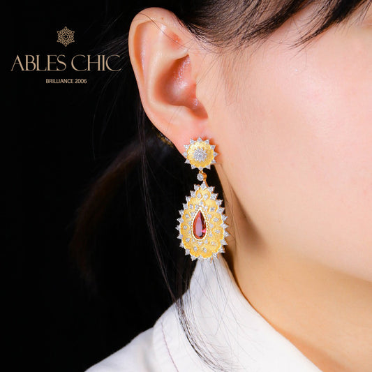 Boucles d'oreilles florales soyeuses au soleil 5192
