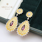 Boucles d'oreilles florales soyeuses au soleil 5192