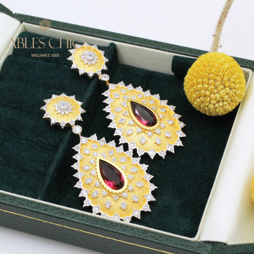 Boucles d'oreilles florales soyeuses au soleil 5192