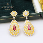 Boucles d'oreilles florales soyeuses au soleil 5192