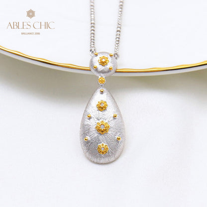 Collier floral en forme de larme soyeuse 5024