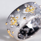 Bague florale trèfles soyeux CZ 5571