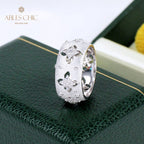 Bague florale trèfles soyeux CZ 5571