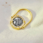 Bague à monnaie à rabat avec lion grec 5983