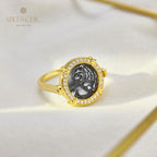 Bague à monnaie à rabat avec lion grec 5983