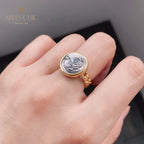 Bague réplique de pièce de monnaie byzantine 5865