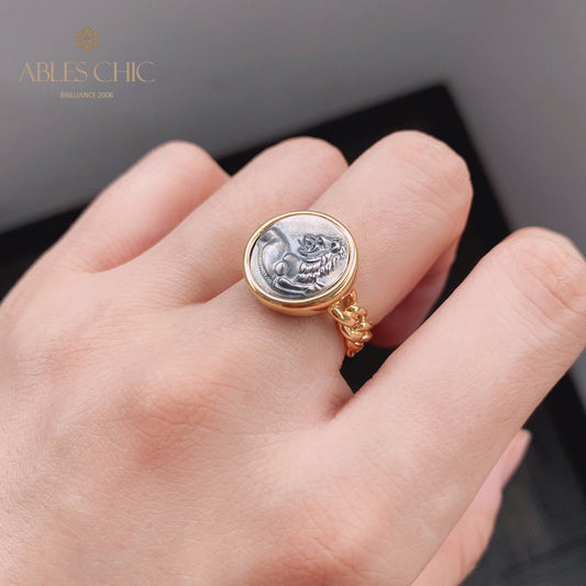 Bague réplique de pièce de monnaie byzantine 5865
