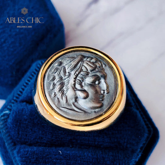 Anneau ouvert de pièce de monnaie grecque Zeus 6021