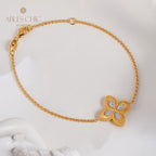 Bracelet trèfle élément en tissu 6127