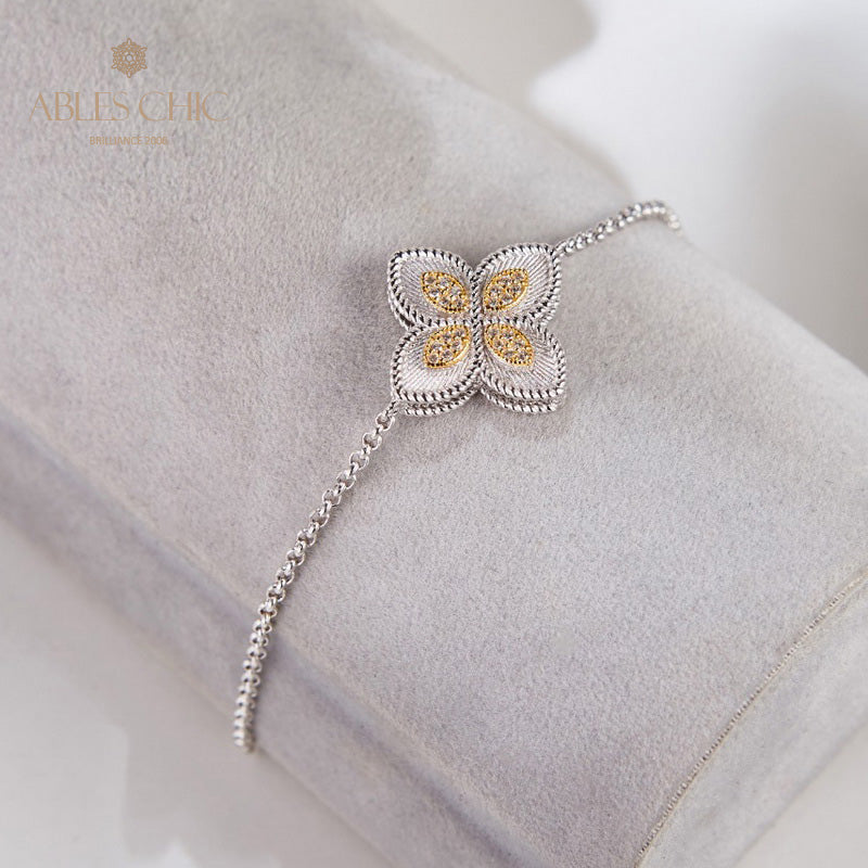 Bracelet trèfle élément en tissu 6127