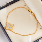 Bracelet trèfle élément en tissu 6127