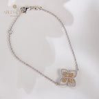 Bracelet trèfle élément en tissu 6127