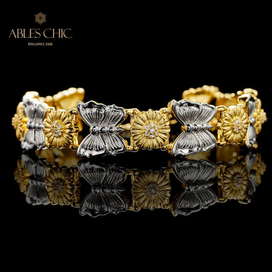 Bracelet papillon marguerite soyeuse 6054