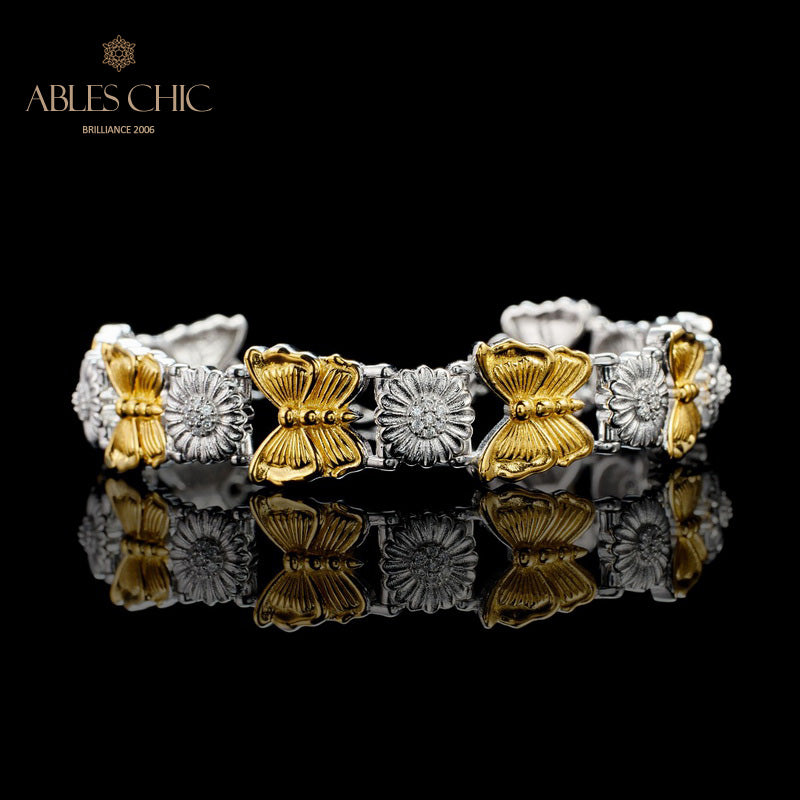 Bracelet papillon marguerite soyeuse 6054