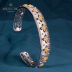 Bracelet Trèfles Élément Tissu 6036