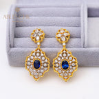 Boucles d'oreilles florales en nid d'abeille détaillées 5117