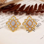 Boucles d'oreilles florales losange 5493