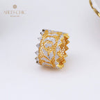 Bague florale en dentelle pétale de rose 5019