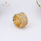 Bague florale en dentelle pétale de rose 5019