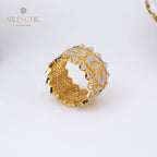 Bague florale en dentelle pétale de rose 5019