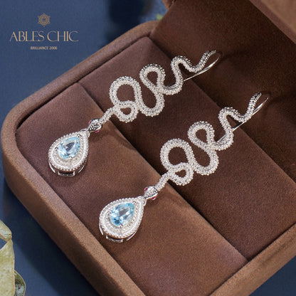Boucles d'oreilles Topaze Serpent Crawlers 6049