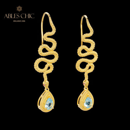 Boucles d'oreilles Topaze Serpent Crawlers 6049