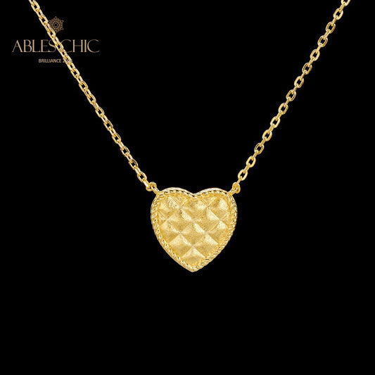 Collier pendentif coeur brossé 6120