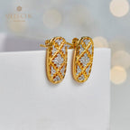Boucles d'oreilles ovales longues en dentelle 6016
