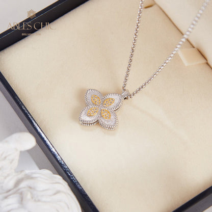 Collier trèfle pavé CZ 6126