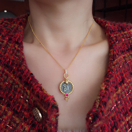 Collier de pièces de monnaie serpent byzantin 6057