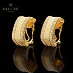 Boucles d'oreilles géométrie motif soie 6139