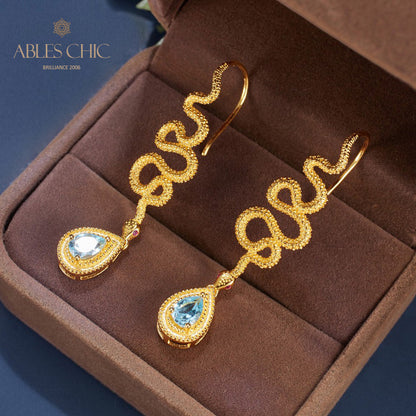 Boucles d'oreilles Topaze Serpent Crawlers 6049