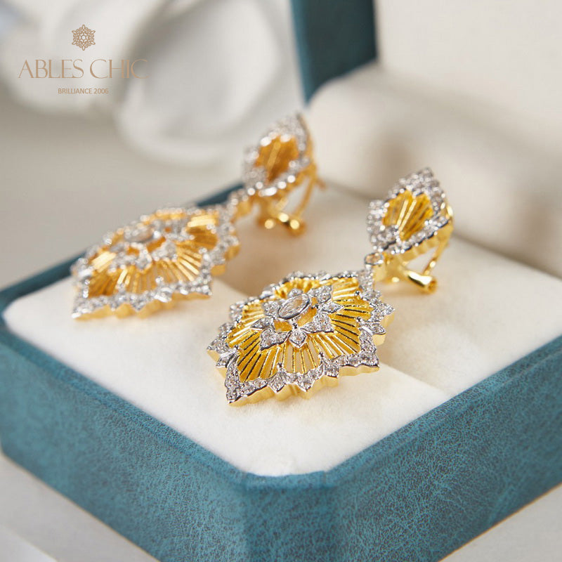Boucles d'oreilles lustre floral 6138