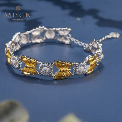 Bracelet papillon marguerite soyeuse 6054