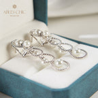 Boucles d'oreilles lustre en perles et chaîne en corde, 6136